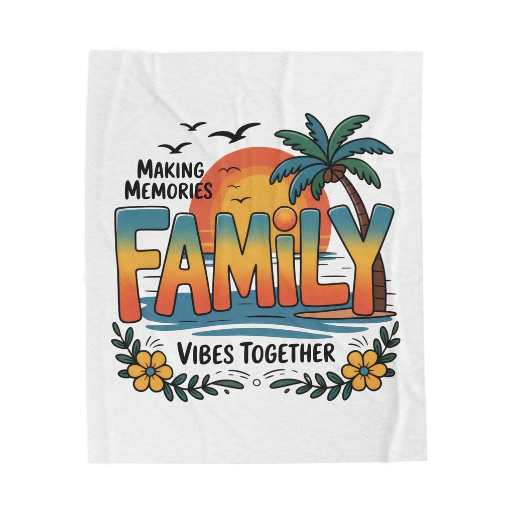 Family Vibes Velveteen Plush Blanket