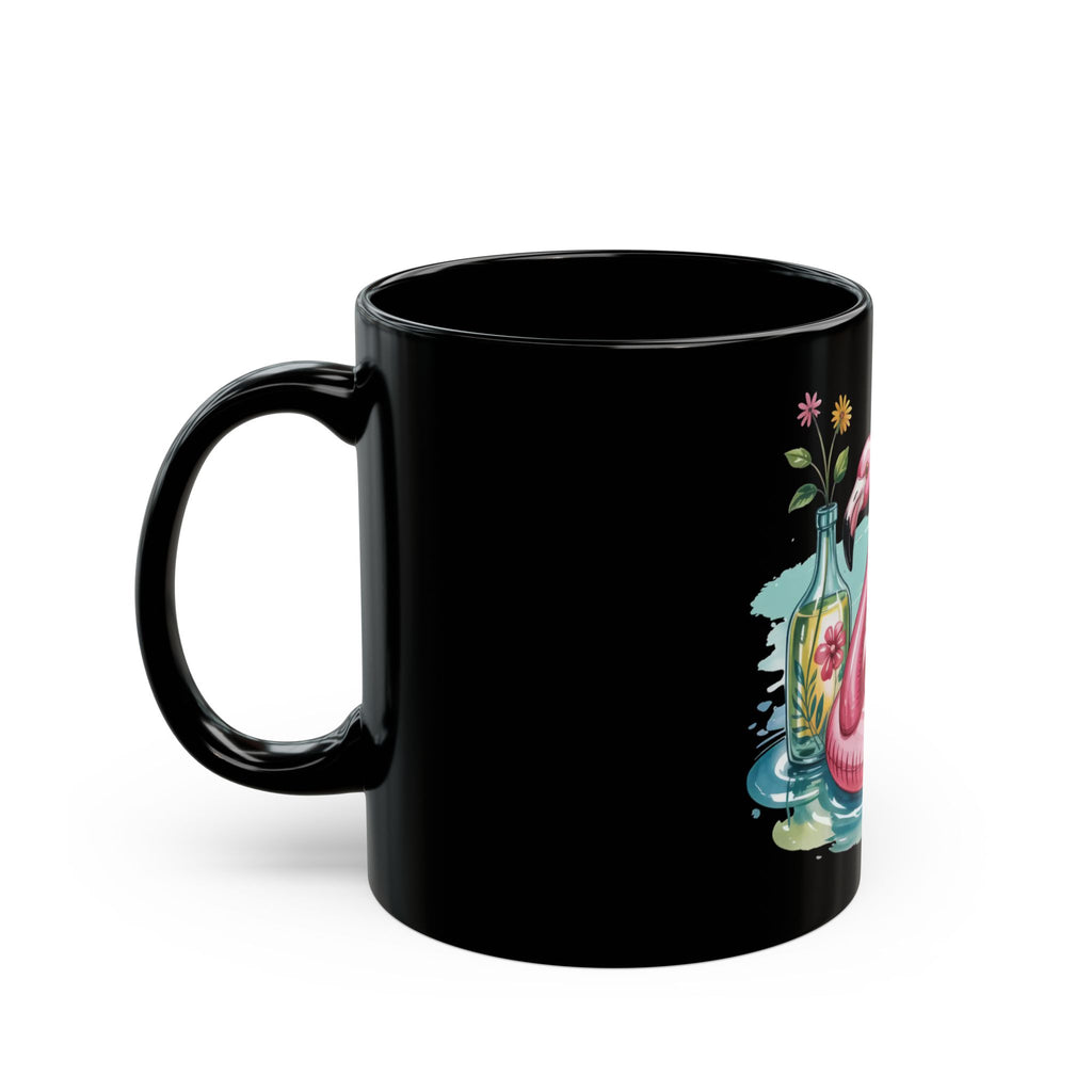 Pink Flamingo Black Mug (11oz, 15oz)