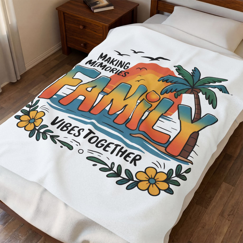 Family Vibes Velveteen Plush Blanket