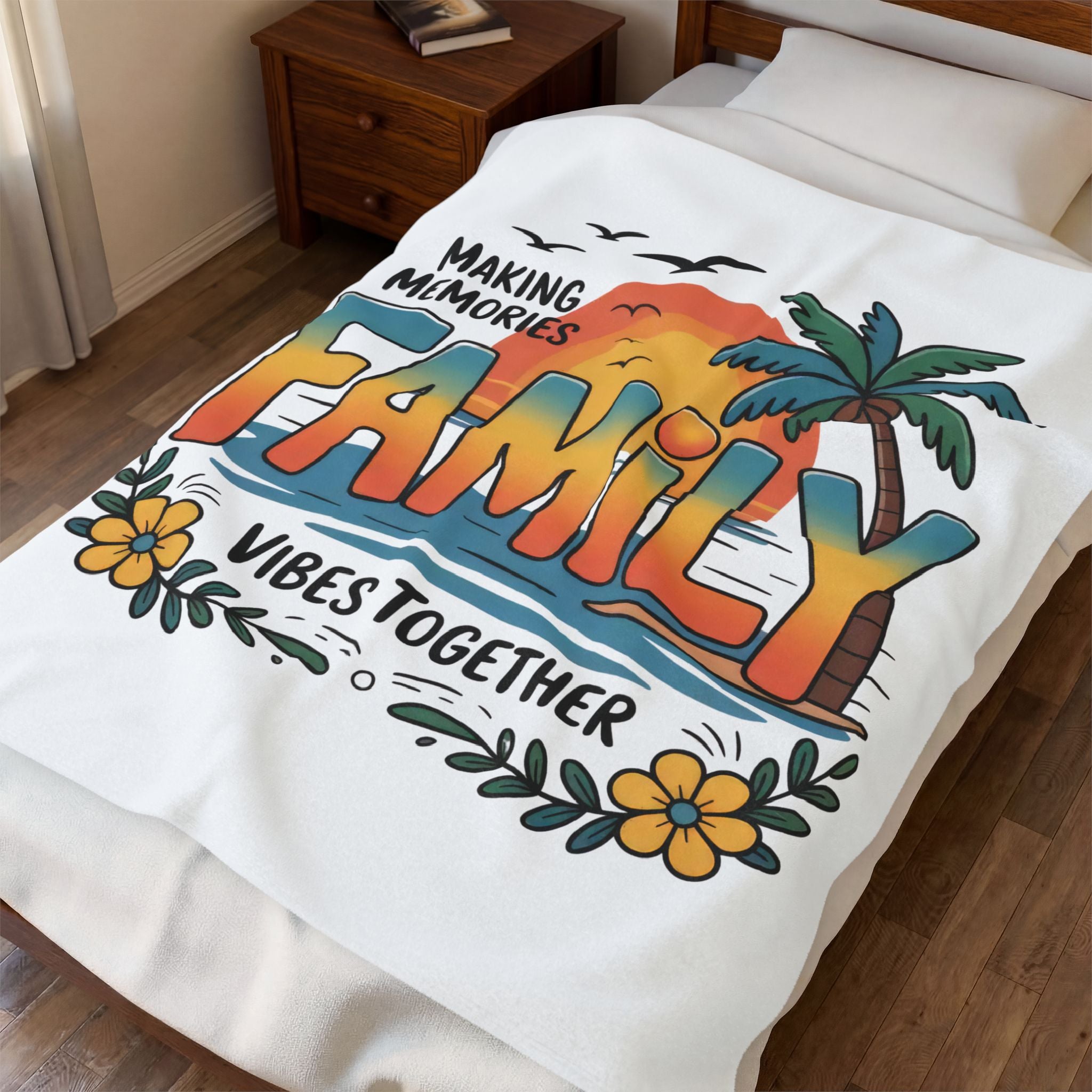 Family Vibes Velveteen Plush Blanket