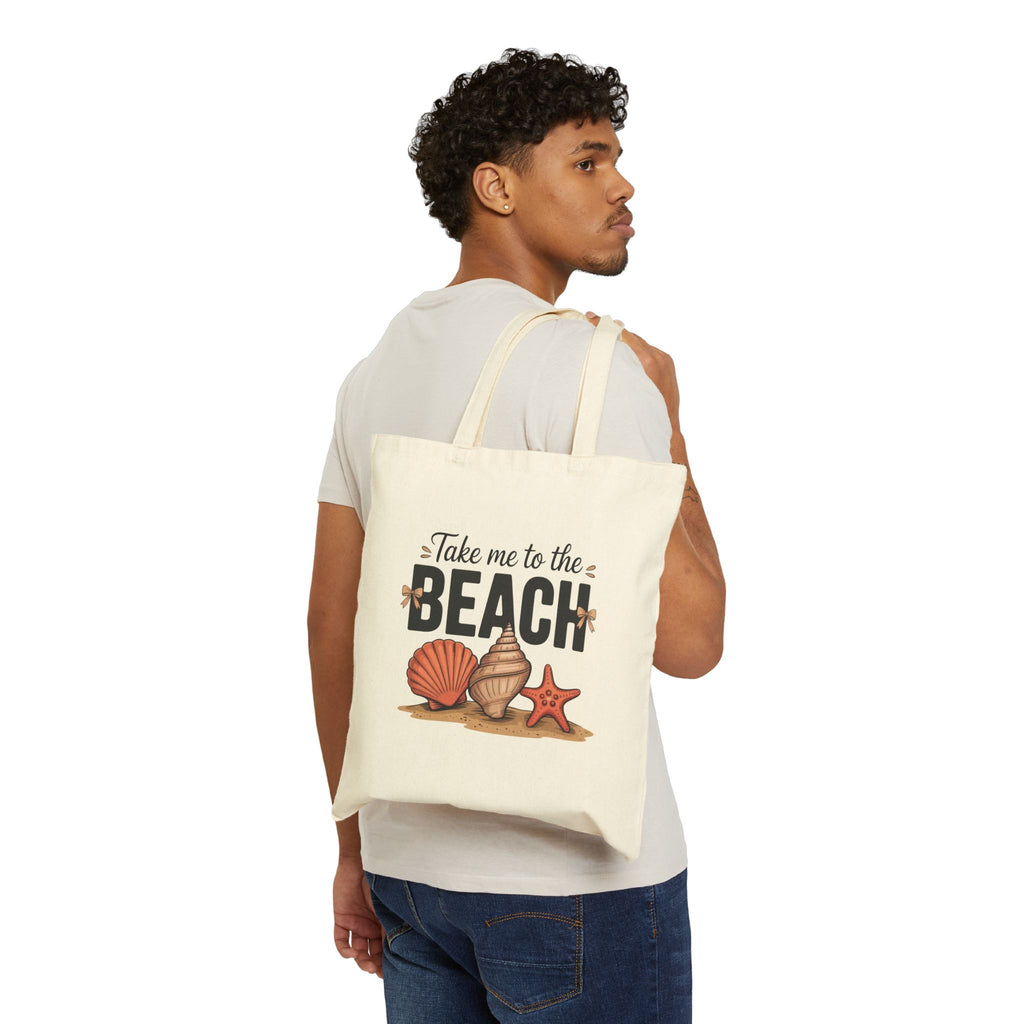 Beach Cotton Canvas Tote Bag