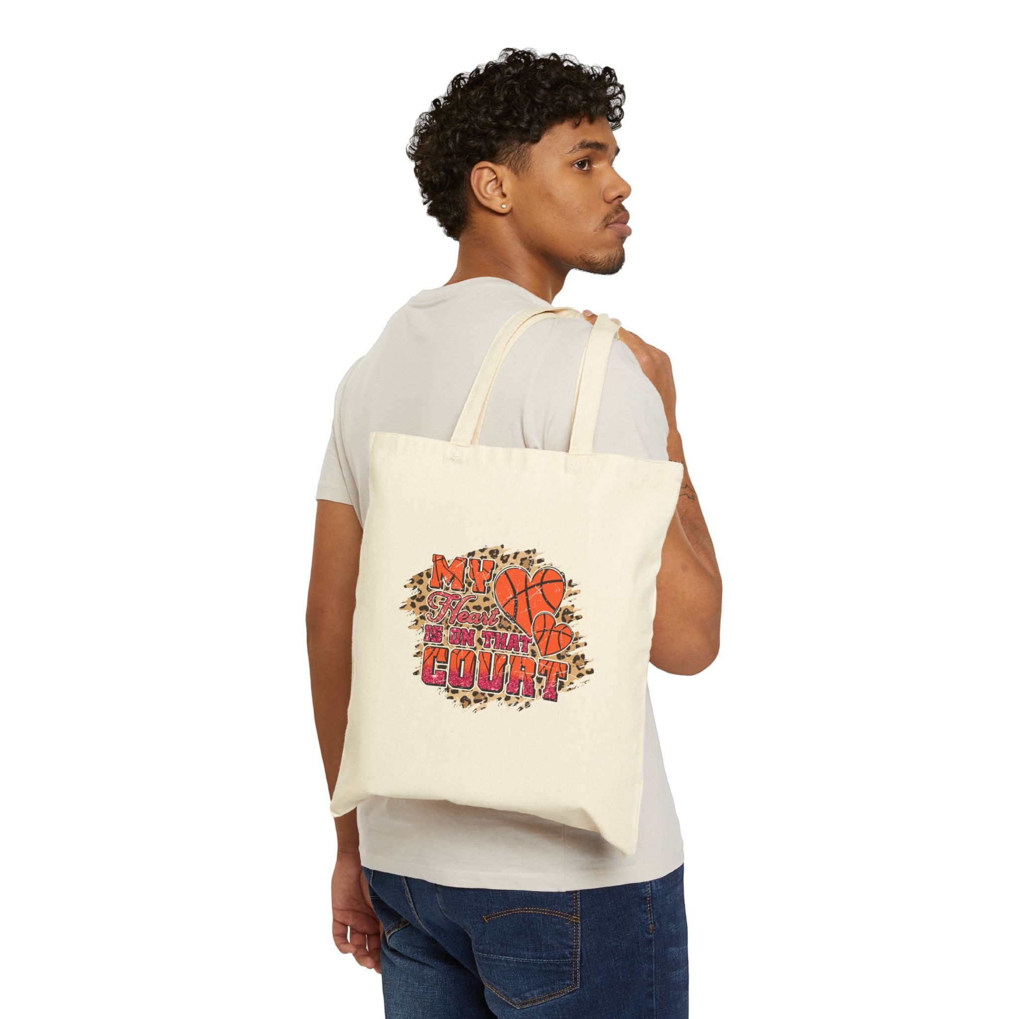 Basketball Player Mom Cotton Canvas Tote Bag
