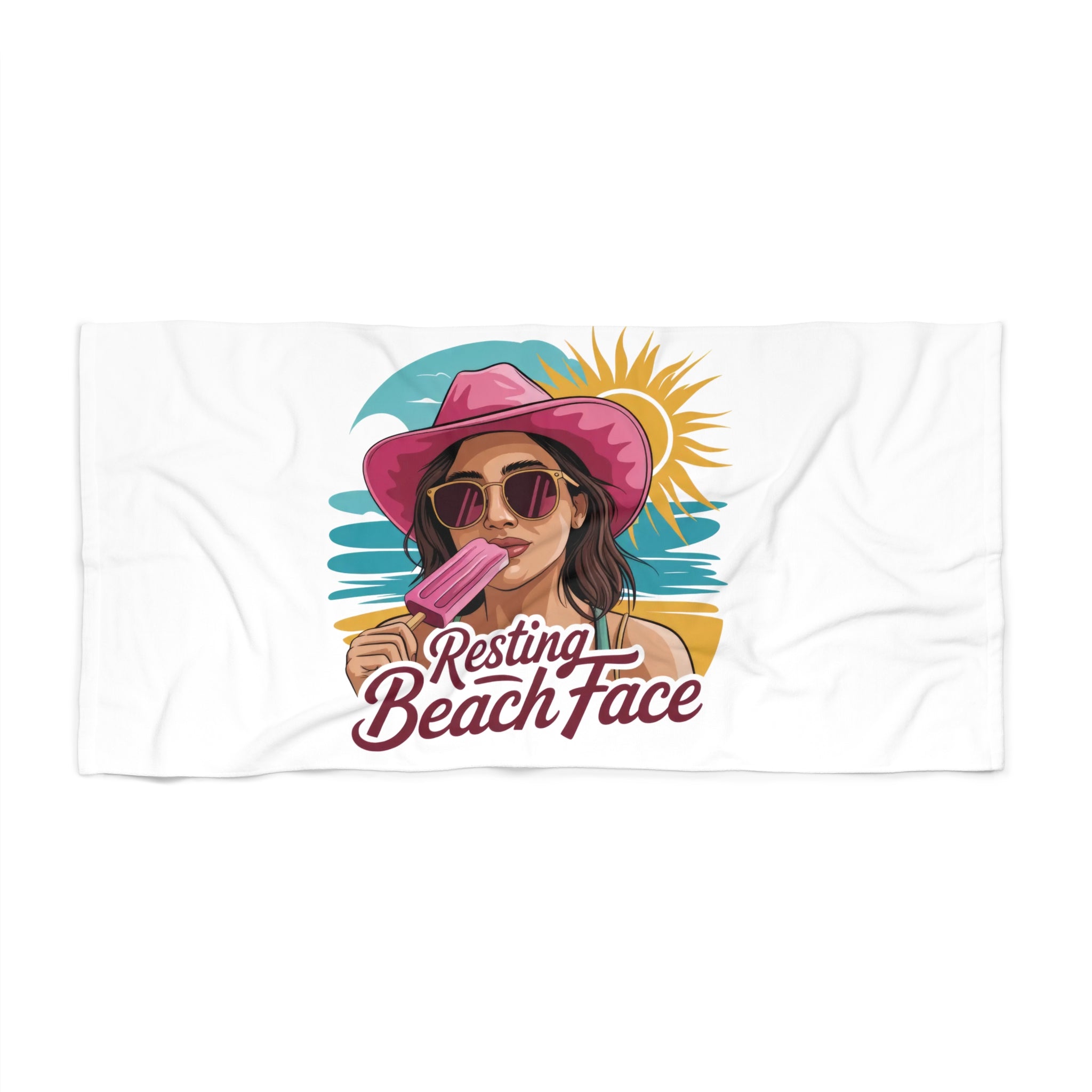 Resting Beach Face Beach Towel