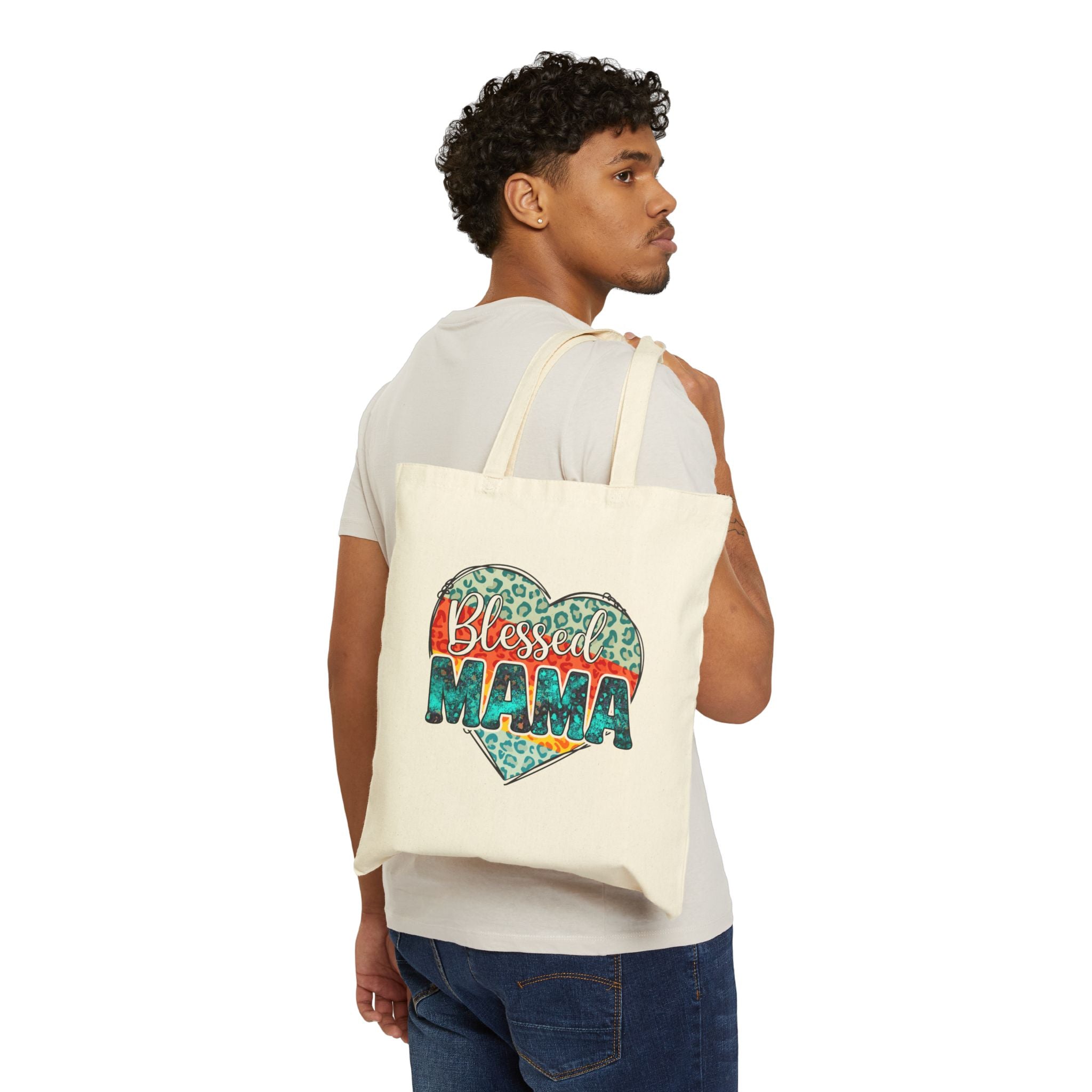 Blessed Mama Cotton Canvas Tote Bag
