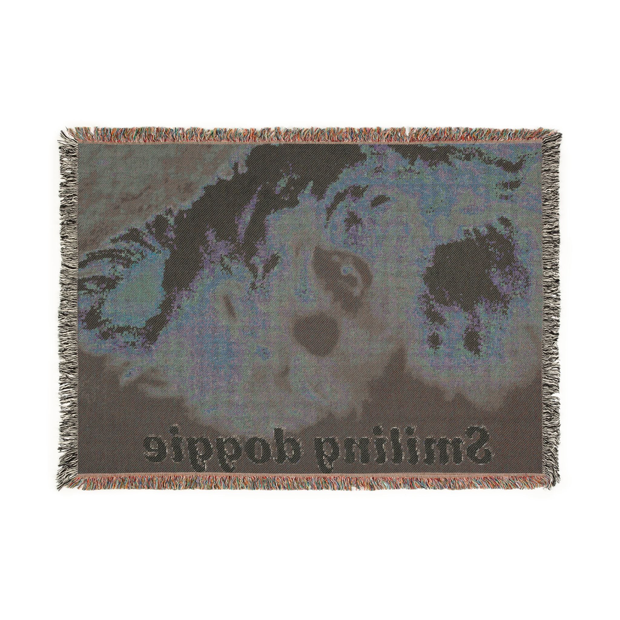 Smiling Doggie Woven Blanket