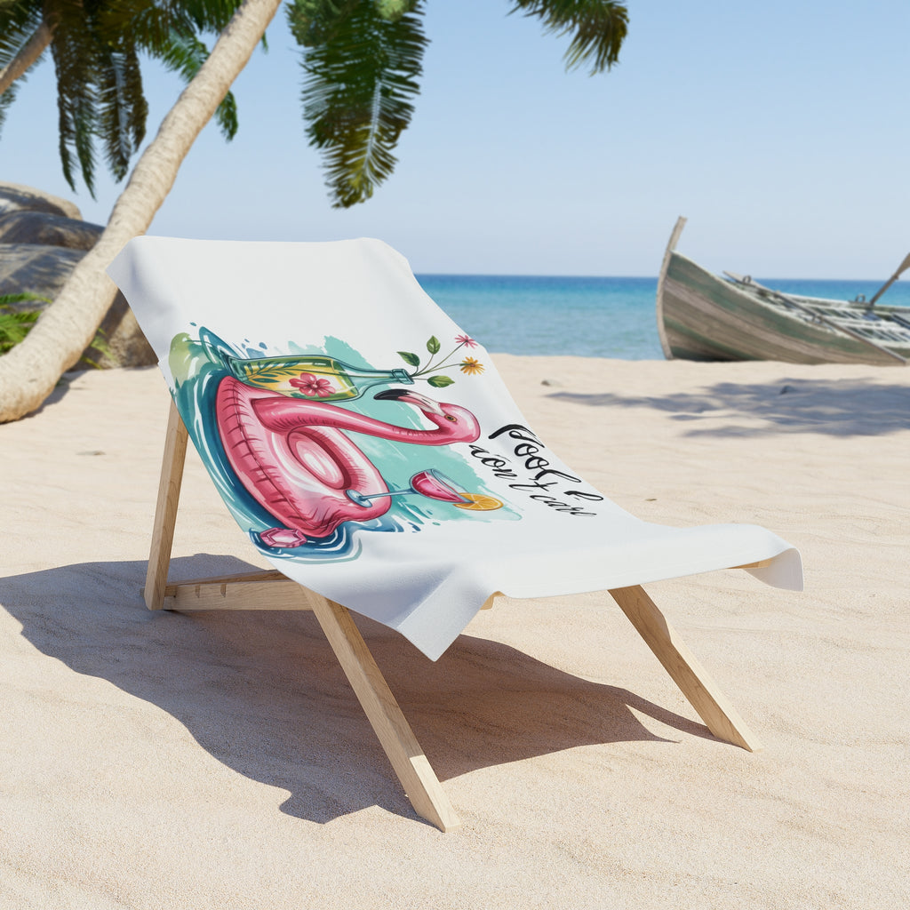 Pink Flamingo Beach Towel