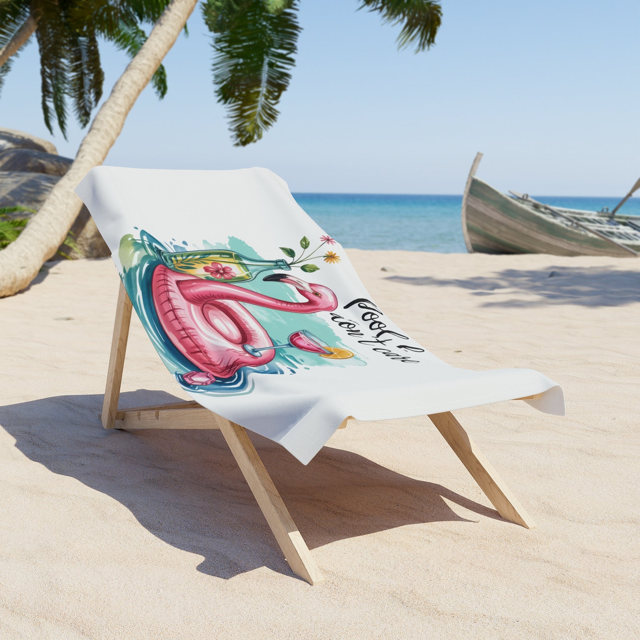Pink Flamingo Beach Towel