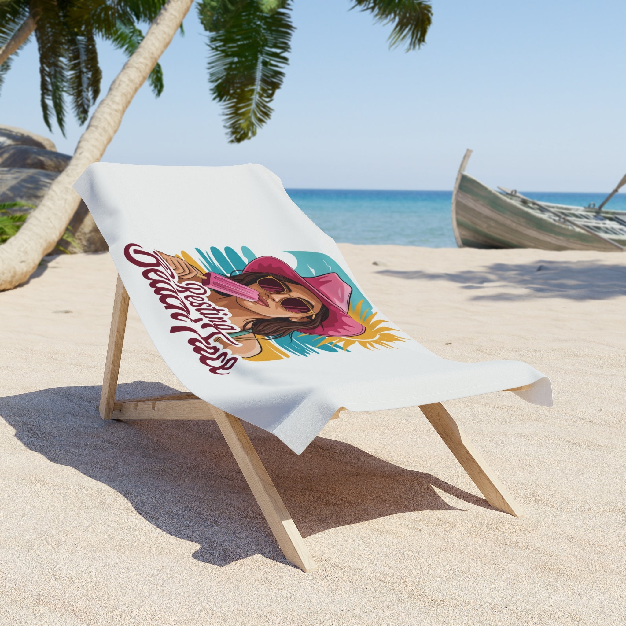 Resting Beach Face Beach Towel