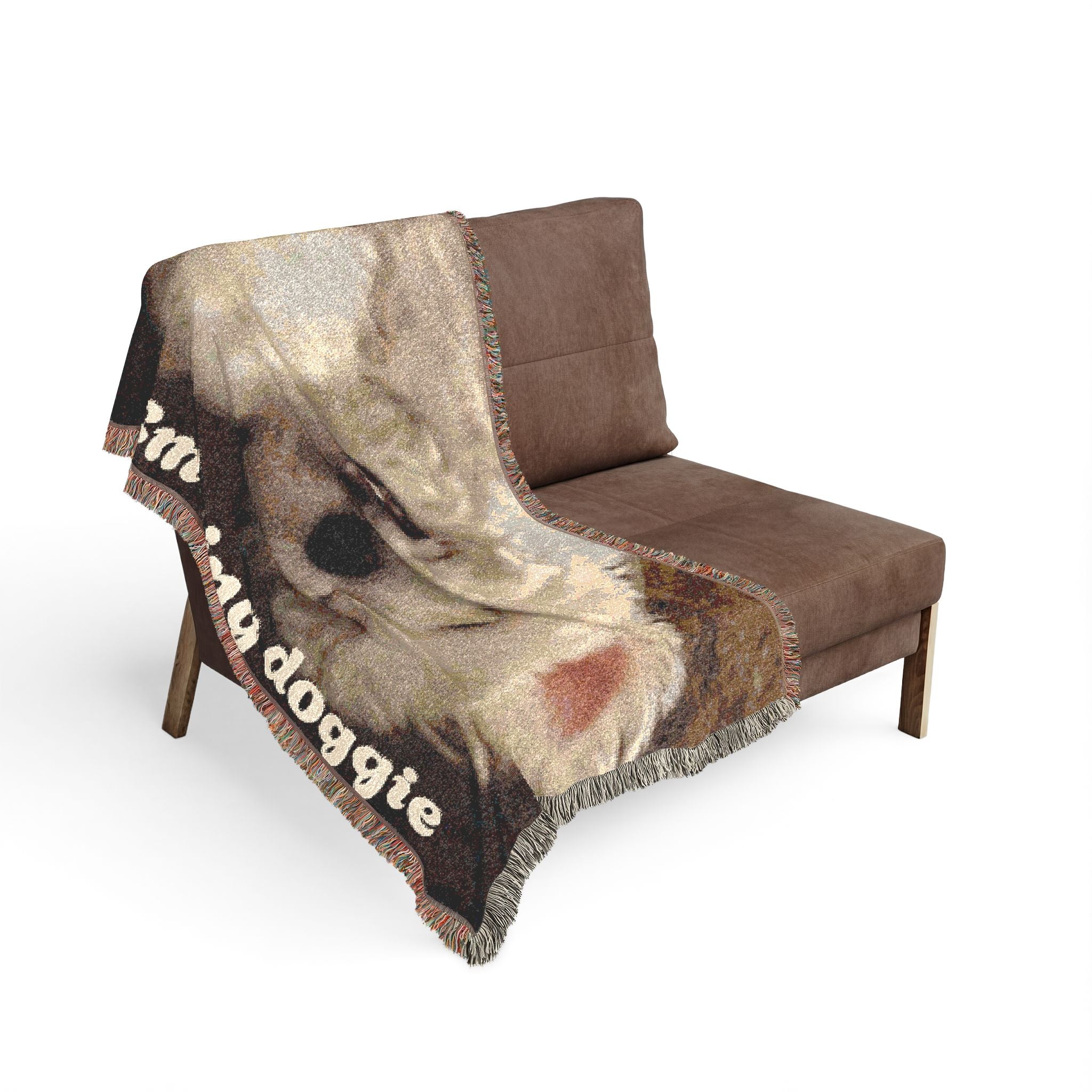 Smiling Doggie Woven Blanket