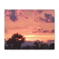 Pink Sunset Landscape Matte Canvas Wall Art - Stretched 1.25"